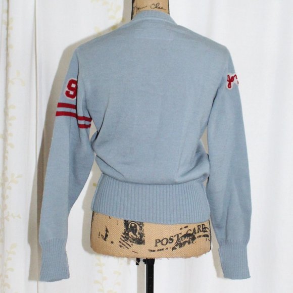 Vintage 1949 Kandel H Cheer Megaphone Wool Pullover Letterman Sweater Women's S - Picture 2 of 12